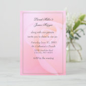 ピンクのバラの結婚式招待状 招待状 (スタンド正面)