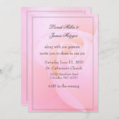 ピンクのバラの結婚式招待状 招待状 (正面/裏面)