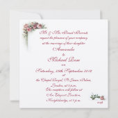 ピンクのバラの結婚式招待状 招待状 (裏面)