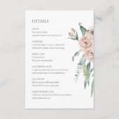 ピンクのバラの結婚式詳細同封カード エンクロージャーカード (正面)