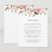 ピンクのバラの結婚式 エンクロージャーカード (正面/裏面)