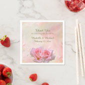 ピンクのバラの結婚式  スタンダードカクテルナプキン (インサイチュ)