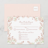 ピンクのバラの結婚式RSVP シーズンポストカード (正面/裏面)