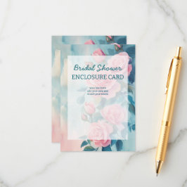 ピンクのバラの絵のウェディングシャワーのカスタム エンクロージャーカード