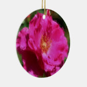 ピンクのバラの絵画の花のオーナメント セラミックオーナメント (右)