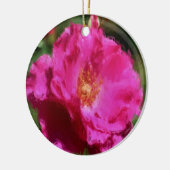 ピンクのバラの絵画の花のオーナメント セラミックオーナメント (左)