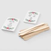 ピンクのバラの緑の葉の結婚式 プログラム ハンドファン (組立なし)