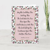 ピンクのバラの縁取りが施されたアロニック祝福カード カード (正面)