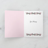 ピンクのバラの縁取りが施されたアロン的祝福カード カード (内部)