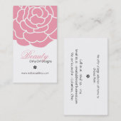 ピンクのバラの縦の名刺 名刺 (正面/裏面)