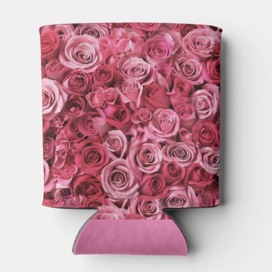 ピンクのバラの美しい房 缶クーラー (裏面)