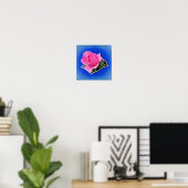 ピンクのバラの花がバウンズアートから ポスター (ホームオフィス)