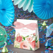 ピンクのバラの花と緑の女の子のベビーシャワー フェイバーボックス