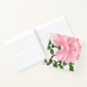 ピンクのバラの花と緑葉の花 ノートブック (内部)