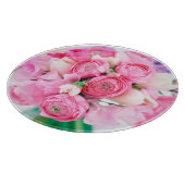 ピンクのバラの花のまな板 カッティングボード (角)