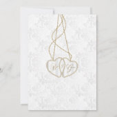 ピンクのバラの花のウェディング 招待状 (裏面)