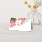 ピンクのバラの花のカスタムウェディングテーブル座席表 プレイスカード (裏面)