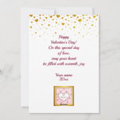 ピンクのバラの花のハート　バレンタインデーの贈り物 シーズンカード (裏面)