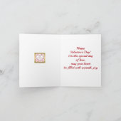 ピンクのバラの花のハート　バレンタインデーの贈り物 招待状 (内部)