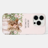 ピンクのバラの花のフェンスカウガール Case-Mate iPhoneケース (裏面 (横))