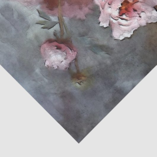 ピンクのバラの花のフランスのスクリプト花瓶の切り離し 薄葉紙 (詳細)