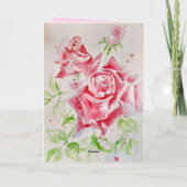 ピンクのバラの花のフローラバラカードカスタマイズ カード (裏面)