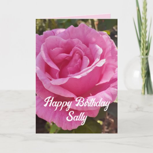 ピンクのバラの花のフローラバラカードカスタマイズ カード (正面)