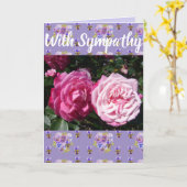 ピンクのバラの花のフローラ規制アートカード カード (黄色い花)