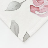 ピンクのバラの花のブライズシャワー フリースブランケット (角)