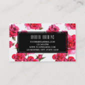 ピンクのバラの花のモダンなコンサルタントの名刺 名刺 (裏面)