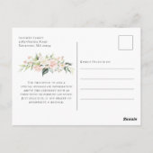 ピンクのバラの花のライフセレブレーション写真 ポストカード (裏面)