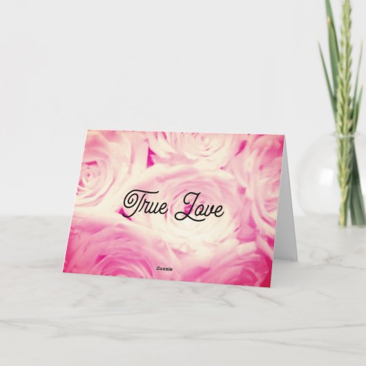 ピンクのバラの花の付いた結婚祝いのカード サンキューカード (裏面)