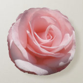 ピンクのバラの花の円形の枕 ラウンドクッション (正面)