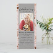 ピンクのバラの花の写真　葬儀　デジタル招待状 招待状 (スタンド正面)