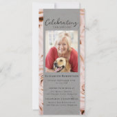 ピンクのバラの花の写真　葬儀　デジタル招待状 招待状 (正面)