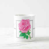 ピンクのバラの花の変形マグカップ モーフィングマグカップ (中央)