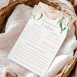 ピンクのバラの花の女の子のベビーシャワー予測ゲーム