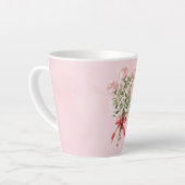 ピンクのバラの花の愛 カフェラテマグ (左アングル)