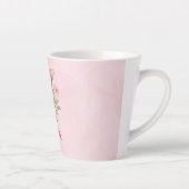 ピンクのバラの花の愛 カフェラテマグ (右)