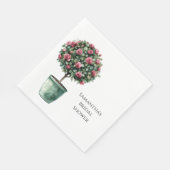 ピンクのバラの花の木のブライダルシャワー スタンダードランチョンナプキン (角)