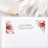 ピンクのバラの花の植物の宛先ラベル ラベル (インサイチュ)