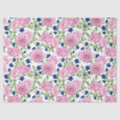 ピンクのバラの花の模様  薄葉紙 (正面)