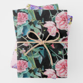 ピンクのバラの花の水の色絵を描のアートバラ ラッピングペーパーシート (インサイチュ)