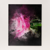 ピンクのバラの花の水色 – bb ジグソーパズル (縦)