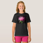 ピンクのバラの花の水色 – bb tシャツ (正面フル)