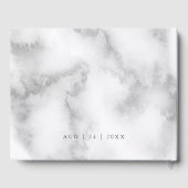 ピンクのバラの花の水色BarefootBride™ ゲストブック (裏面)