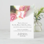 ピンクのバラの花の結婚式招待状 招待状 (スタンド正面)