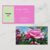 ピンクのバラの花の花嫁、新婦結婚の新しい住所 名刺 (正面/裏面)