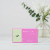 ピンクのバラの花の花嫁、新婦結婚の新しい住所 名刺 (スタンド正面)
