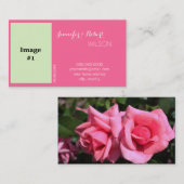 ピンクのバラの花の花嫁、新婦結婚の新しい住所 名刺 (正面/裏面)